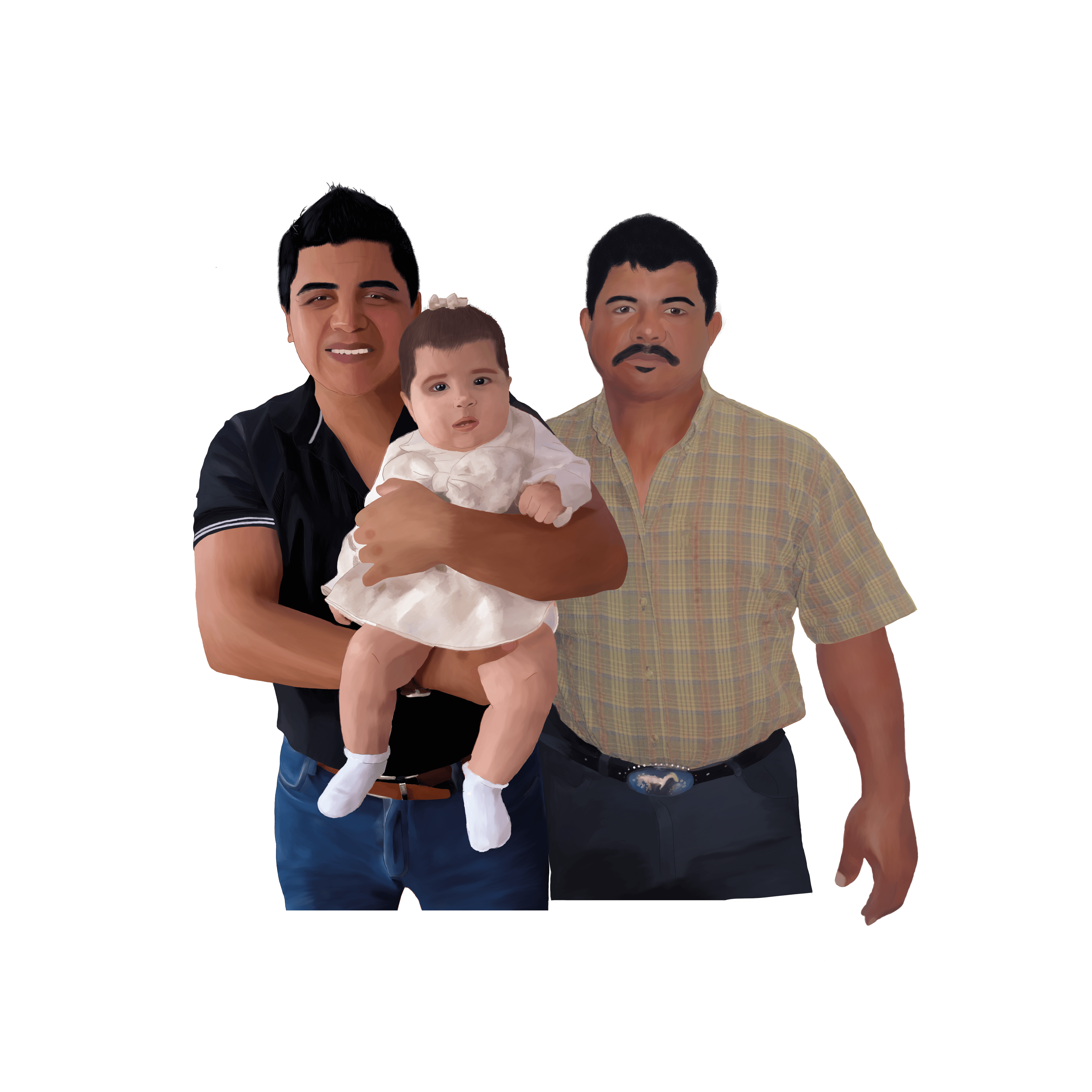 ilustracion felipe, aide y don chuy